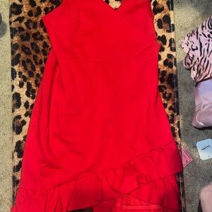 Lulu’s ruffle red dress. Worn once! Perfect for HOCO or christmas!
